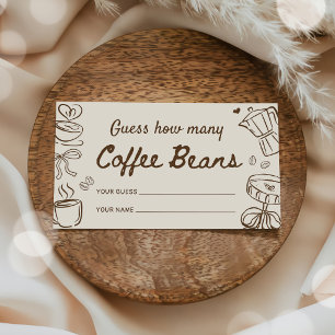Carte D'accompagnement Devinez combien de grains de café pour une Baby Sh