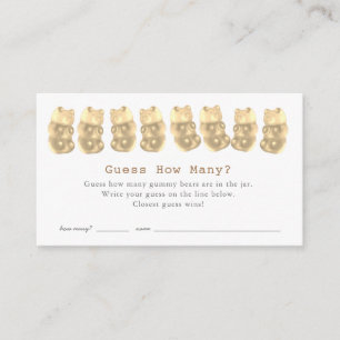 Carte D'accompagnement Devinez Combien De Gummy Bears Gold Baby shower