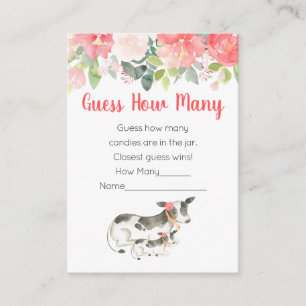 Carte D'accompagnement Devinez combien de jeu de baby shower sur le thème
