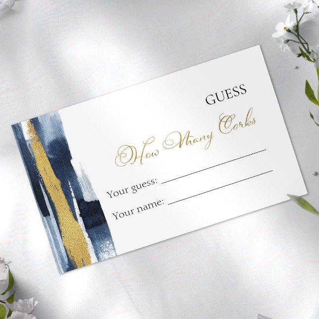 Carte D'accompagnement Devinez combien de lièges | Fête des mariées bleue (Créateur téléchargé)