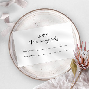 Carte D'accompagnement Devinez combien de lièges Jeux nuptiaux