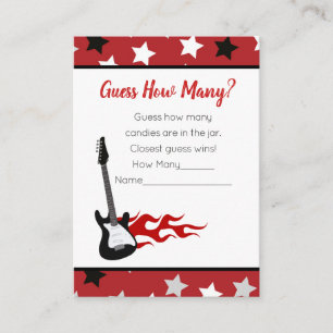 Carte D'accompagnement Devinez combien de Red Rock Star Baby shower jeu