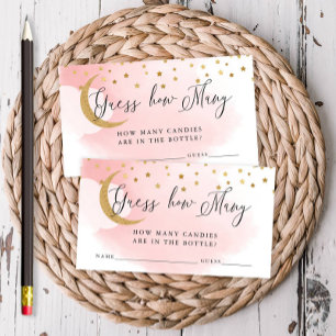 Carte D'accompagnement Devinez combien de rose sur la lune Guess Card