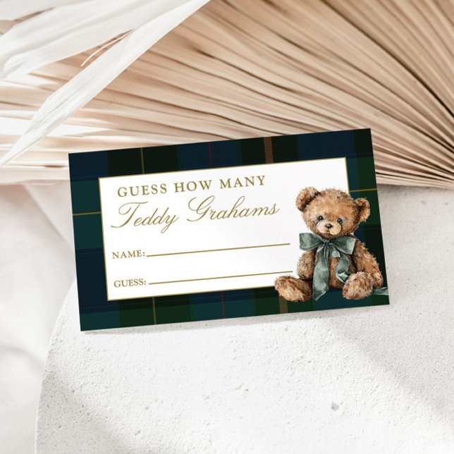 Carte D'accompagnement Devinez combien de Teddy Grahams Jeu de Baby Showe (Créateur téléchargé)