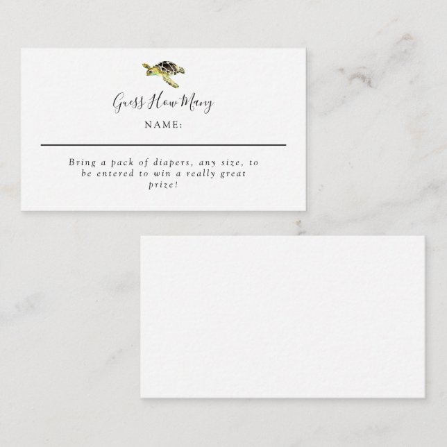 Carte D'accompagnement Devinez combien d'éléphants de mer en aquarelle po (Devant / Derrière)