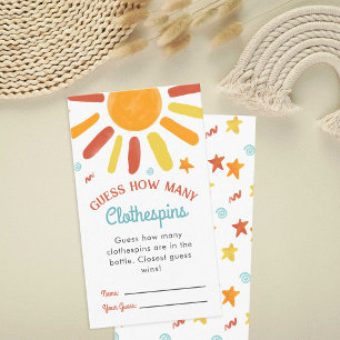 Carte D'accompagnement Devinez Combien Il Y A Ici Le Baby shower Fils