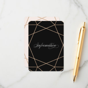 Carte D'accompagnement Diamant Gemstone Moderne Géométrique Mariage Info