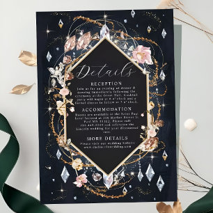 Carte D'accompagnement Diamant Noir Décoré Mariage de luxe
