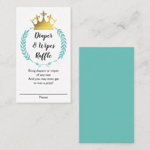 Carte D'accompagnement DIAPER D'OR turquoise WIPES RAFFLE