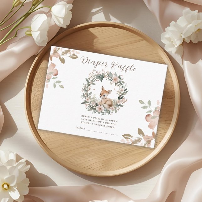 Carte D'accompagnement Diaper Raffle Baby Shower Game Cute Bear (Créateur téléchargé)