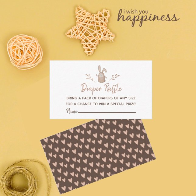 Carte D'accompagnement Diaper Raffle Baby shower Un petit lapin Anniversa (Créateur téléchargé)