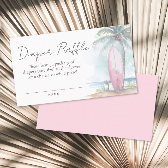 Carte D'accompagnement Diaper Raffle Beach Baby Shower (Diaper Raffle Beach Baby Shower Enclosure Card)