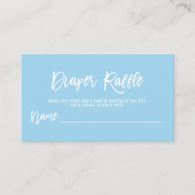Carte D'accompagnement DIAPER RAFFLE Billet Bleu Baby shower GARY (Devant)