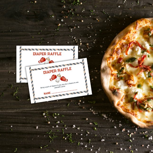 Carte D'accompagnement Diaper Raffle Boxing Little Champion Baby Shower  (Diaper Raffle Boxing Little Champion Baby Shower Enclosure Card)