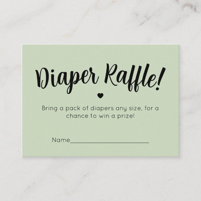Carte D'accompagnement Diaper Raffle Card (Devant)