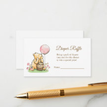 Diaper Raffle Classic Pooh Baby Shower Neutral