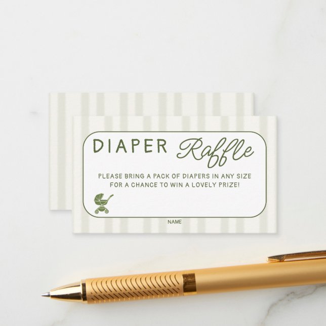 Carte D'accompagnement Diaper Raffle Coffee Brewing Brunch Baby Shower (Devant/Arrière en situation)