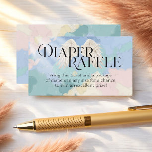 Carte D'accompagnement Diaper Raffle Heaven envoyé Pastel Baby shower