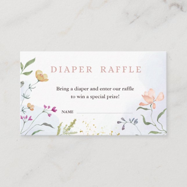 Carte D'accompagnement Diaper Raffle Insert Card for Baby Shower (Devant)