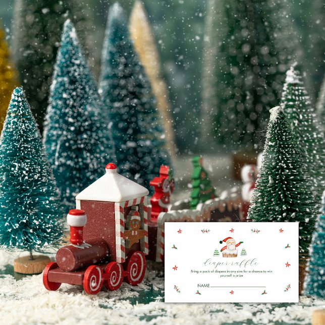 Carte D'accompagnement Diaper Raffle It's Cold Outside Santa Baby Shower (Diaper Raffle It's Cold Outside Santa Baby Shower Enclosure Card)