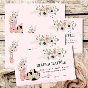Carte D'accompagnement Diaper Raffle Jeu Saddup Western Cowgirl Thème