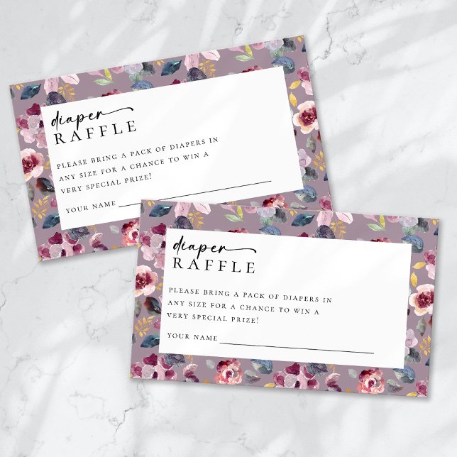 Carte D'accompagnement Diaper Raffle Lilac Floral Babal Show (Créateur téléchargé)
