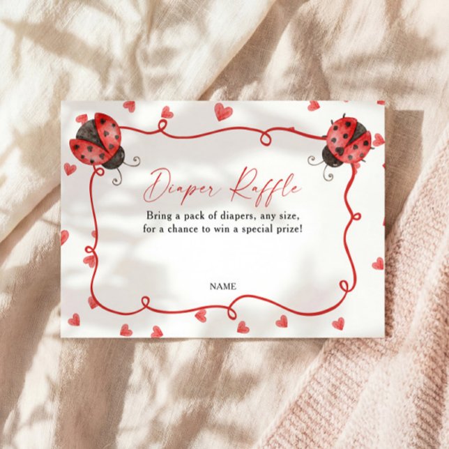 Carte D'accompagnement Diaper Raffle Love Bug Baby Shower (Créateur téléchargé)