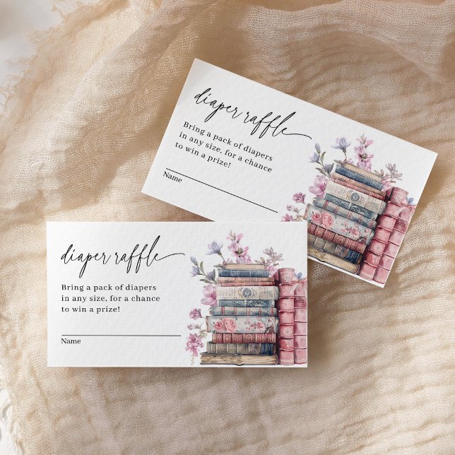 Carte D'accompagnement Diaper Raffle Storybook New Chapter Baby Shower (Créateur téléchargé)