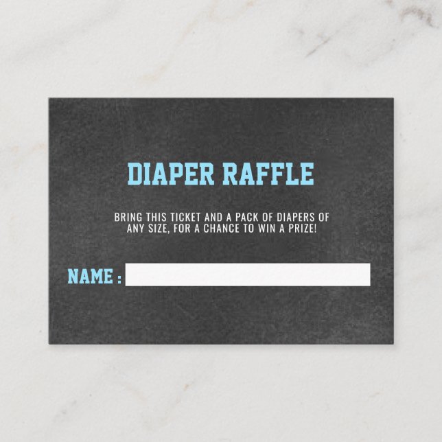 Carte D'accompagnement DIAPER RAFFLE Ticket Sports Chalkboard Baby shower (Devant)