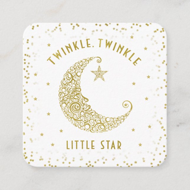 Carte D'accompagnement Diaper Raffle Twinkle Little Star Baby shower Gold (Devant)