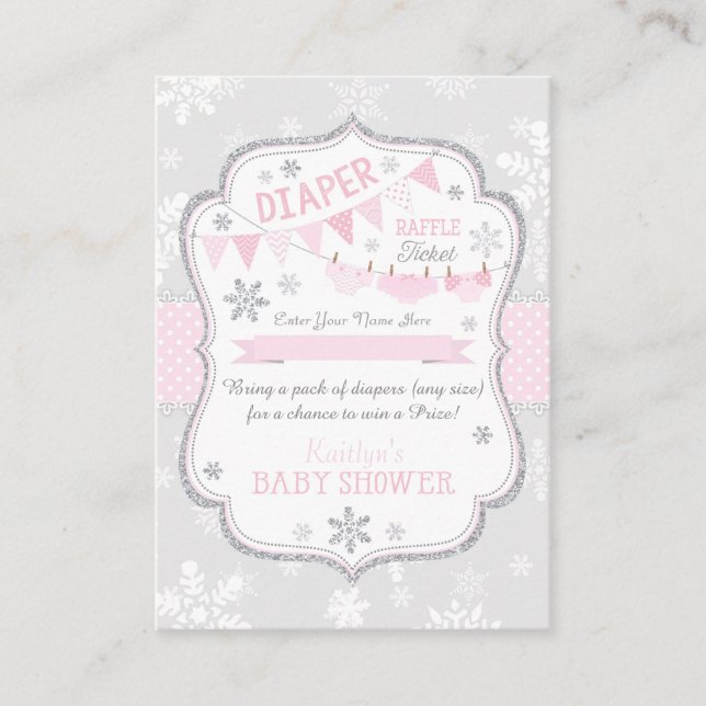 Carte D'accompagnement Diapositives pour flocon de neige et Billet pour r (Devant)