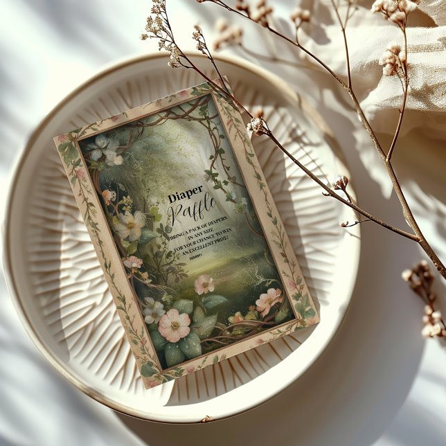 Carte D'accompagnement Diapper à rayonnages de forêt florale magique (Créateur téléchargé)