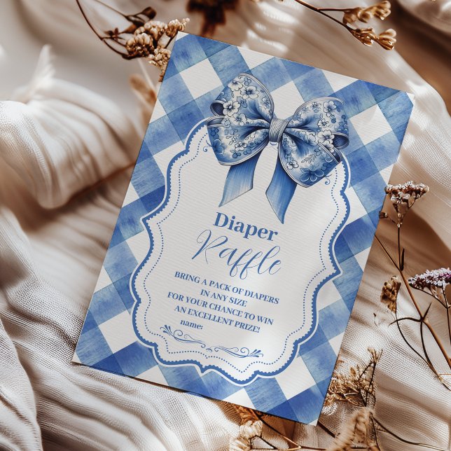 Carte D'accompagnement Diapper Enclos de En vichy bleu et de gaufre (Créateur téléchargé)