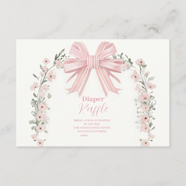 Carte D'accompagnement Diappeur de Baby shower de  de chou rose (Devant)