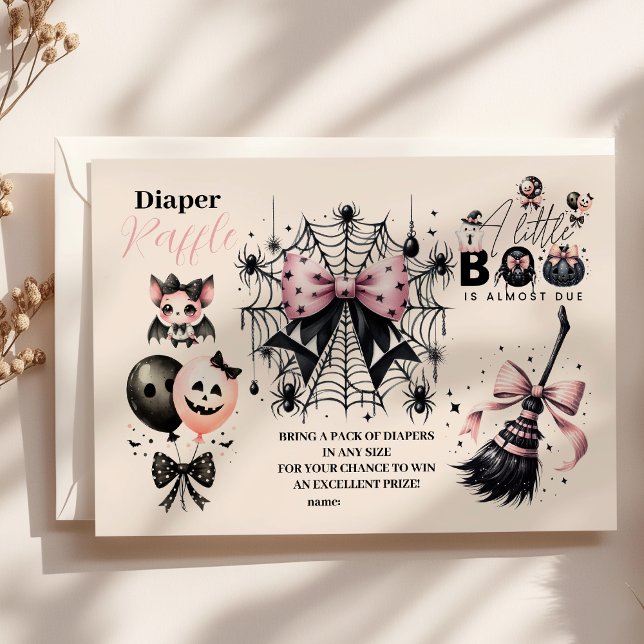 Carte D'accompagnement Diappeur de Baby shower gothique rose d'Halloween (Créateur téléchargé)