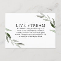 Diffusion en direct de mariage de feuille verte él