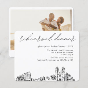 Carte D'accompagnement Dîner de répétition élégante du Mariage Newark