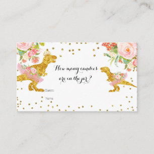 Carte D'accompagnement Dino Girl Combien de bonbons dans le pot Card