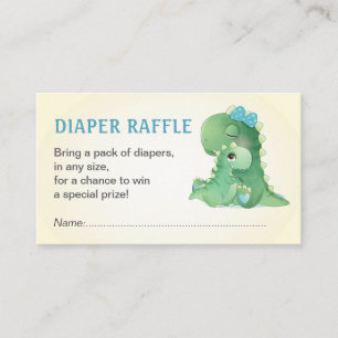 Carte D'accompagnement Dinosaur Bleu Bébé Garçon Douche Déchets Raffle Ti