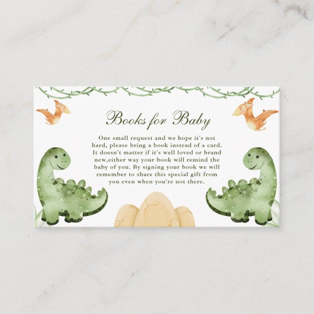 Carte D'accompagnement Dinosaur Hatching Bientôt Baby showers Livres pour (Devant)