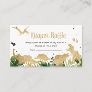 Carte D'accompagnement Dinosaure d'or Baby shower Dinosaure Raffle de cou