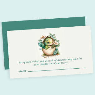 Carte D'accompagnement Dinosaure floral Baby shower de la couche Raffin