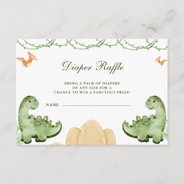 Carte D'accompagnement Dinosaure Hatching Bientôt Baby shower Diapper Raf (Devant)