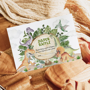 Carte D'accompagnement Dinosaures de forêt tropicale Baby Boy Diaper Raff