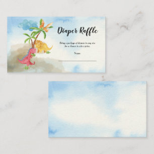 Carte D'accompagnement Dinosaures mignons Jouer Baby shower Déchets Raffl