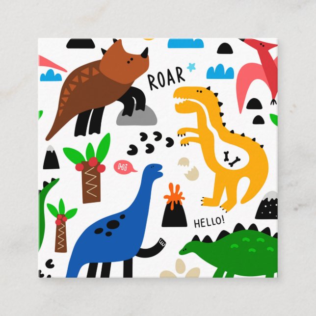 Carte D'accompagnement Dinosaures motif transparent (Devant)