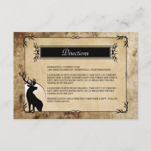 Carte D'accompagnement Direction des cerfs rustiques en bois