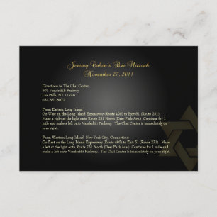 Carte D'accompagnement Direction PixDezines, Bar Mitzvah/noir+or