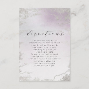 Carte D'accompagnement Directions de mariage à feuille d'argent violet cl