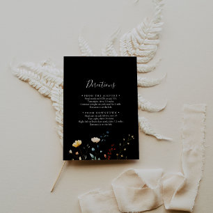 Carte D'accompagnement Directions de mariage aux fleurs sauvages du jardi